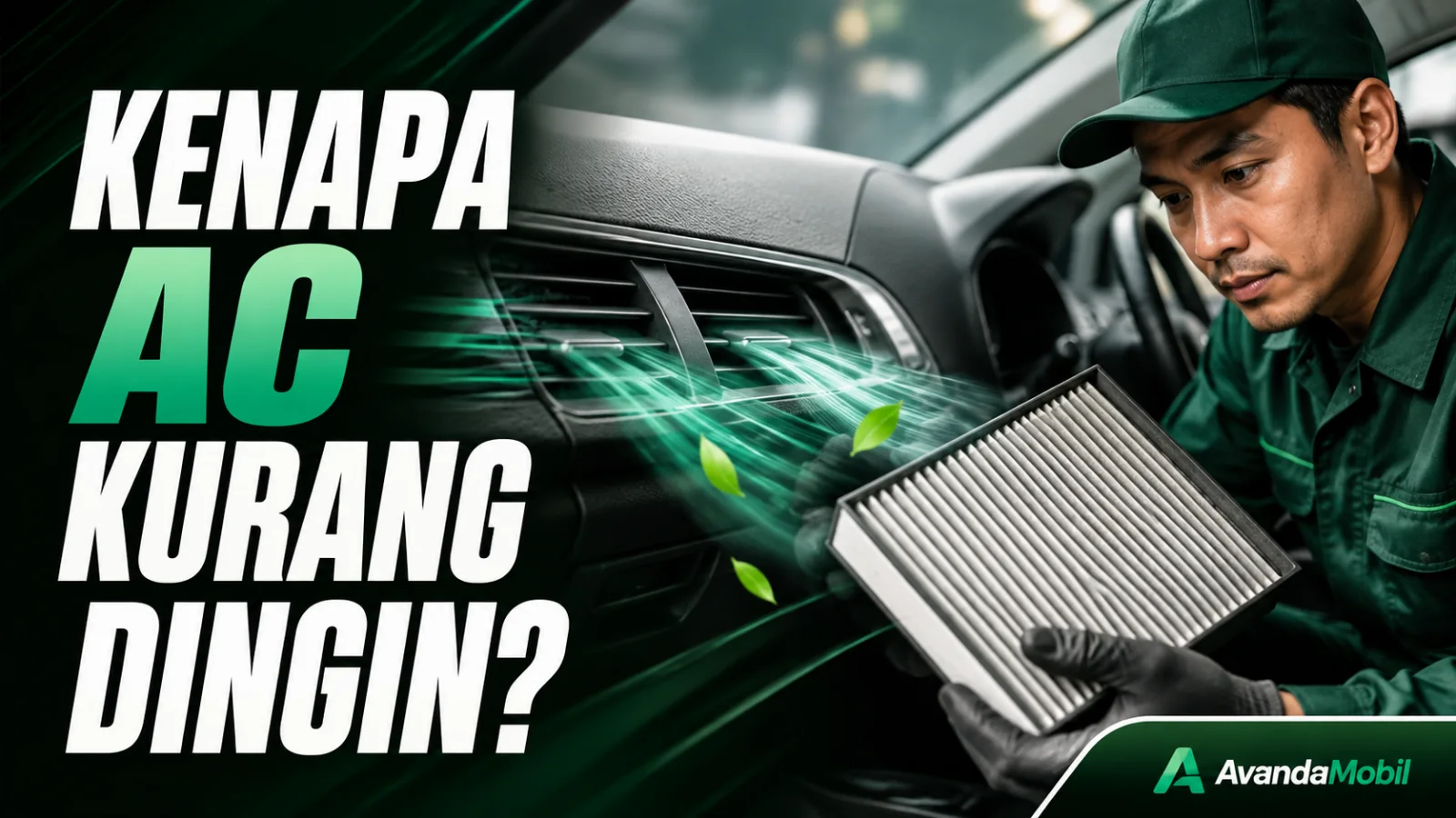 Ventilasi AC mobil dan filter kabin saat pemeriksaan