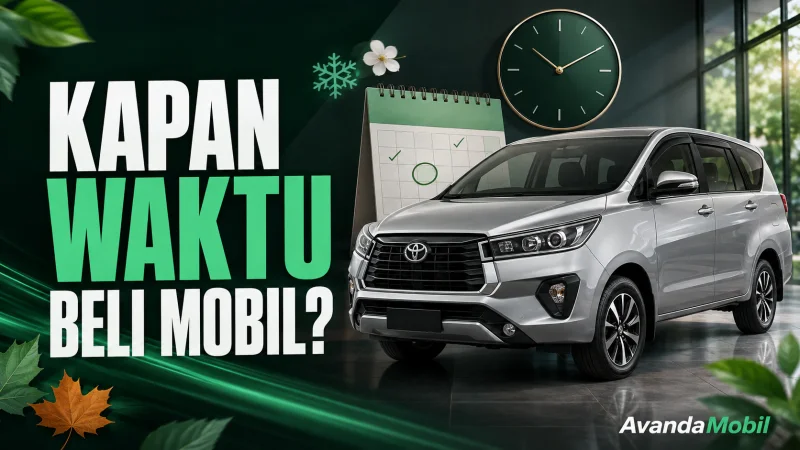Mobil keluarga dengan kalender perencanaan waktu pembelian