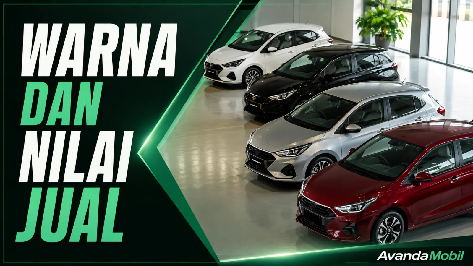Pilihan warna putih, hitam, abu-abu, dan merah pada mobil